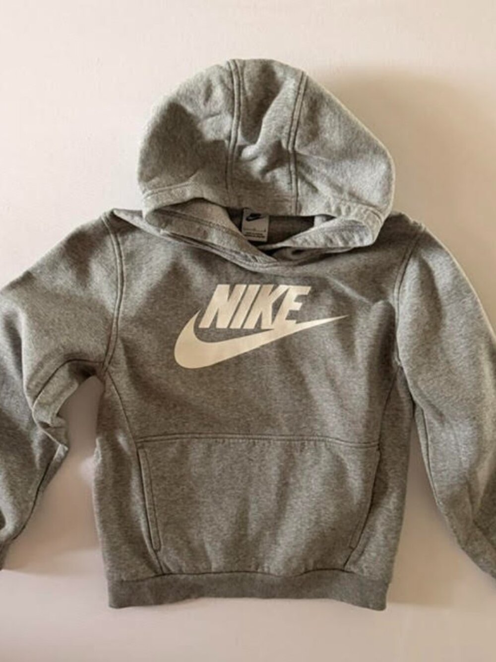Used Nike Kids Sportswear Club Fleece Hoodie Gray White Big Kids Size L FD2988-0